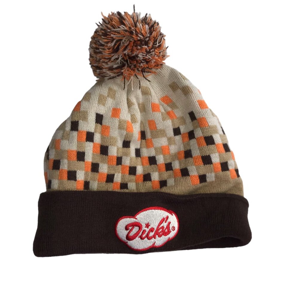DICKS Beanie Hat Warm Cap.  Orange Brown.  Thick Knit.  Adult Size.
